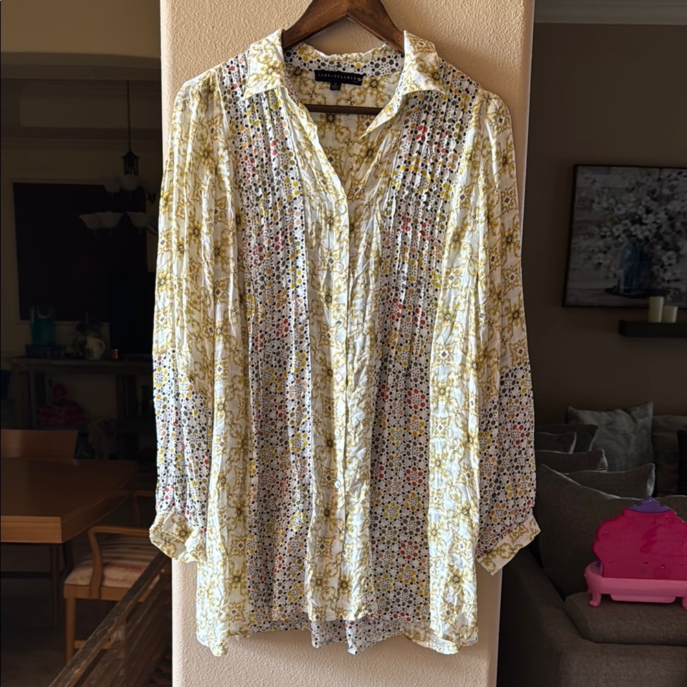 Jane and Delancey Floral Button-Up Blouse - Size M/L